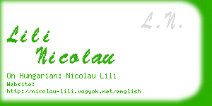 lili nicolau business card